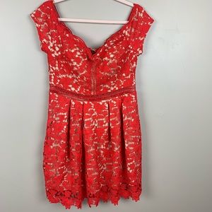 Francesca’s collection red lace dress